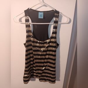 Glamorous Striped Sequin Tank Top